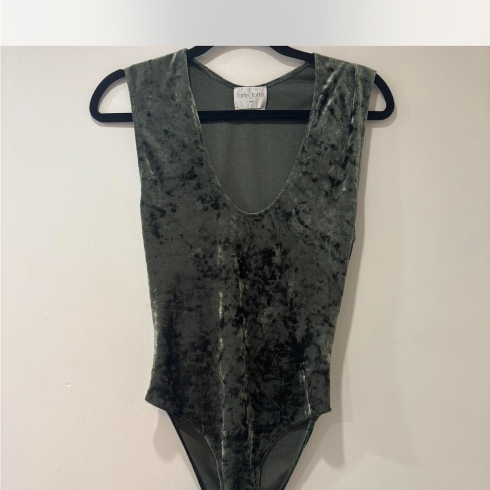 Forte Forte Olive Velvet Bodysuit